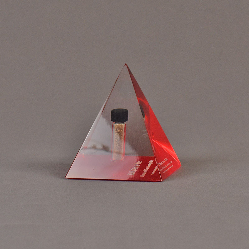 Lucite® Pyramid Embedment made of crystal clear acrylic.